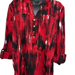 Stylish Red and Black Women's Top⭐️NWT⭐️